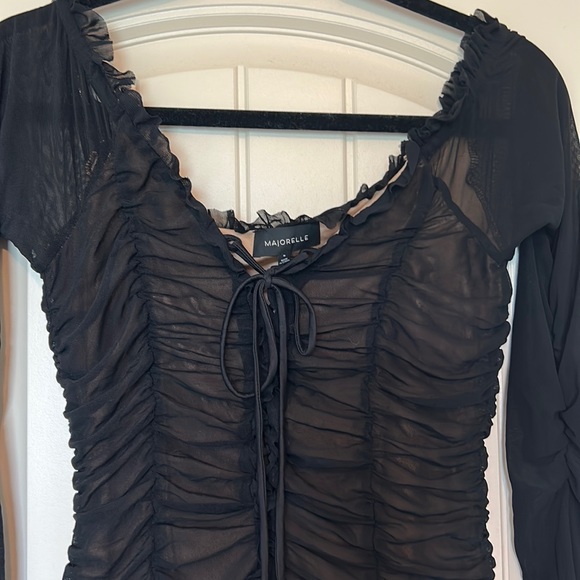 Majorelle long sleeve fitted tie front bodysuit - Picture 4 of 5